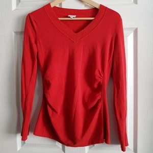 Curve Fitted Vneck Long Sleeve Top